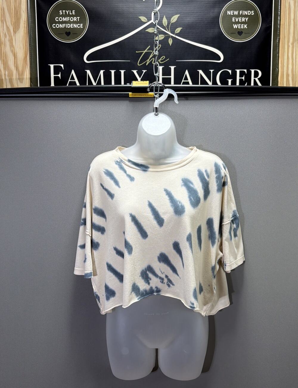 mono b Women's Size Medium Tie Dye Short Sleeve Crop Oversized T Shirt
